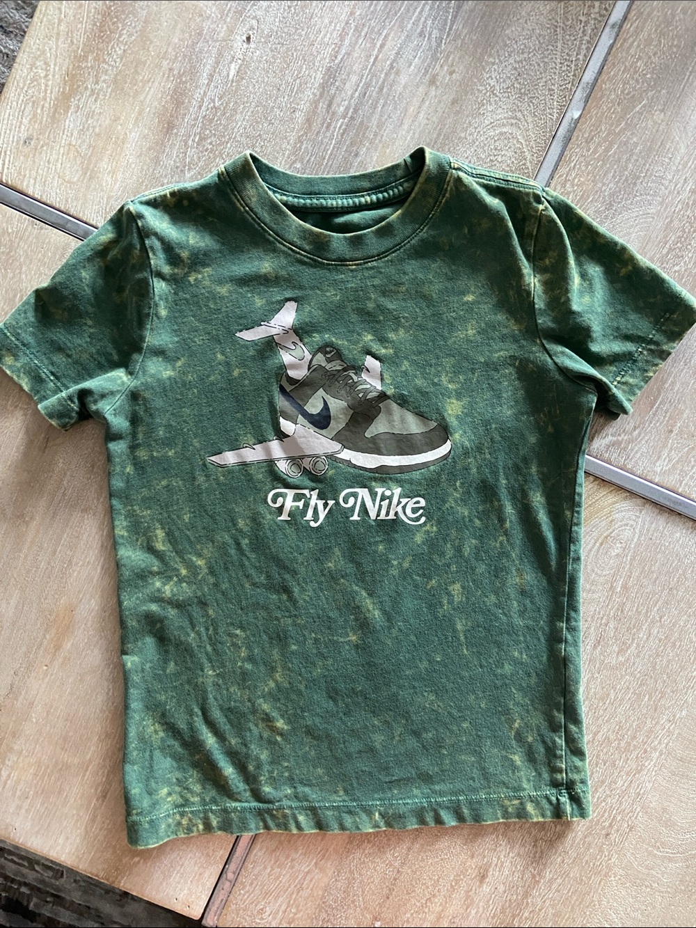 Nike Kids Green Tie-Dye 'Fly Nike' Graphic Tee